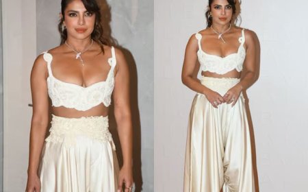 Draped in pristine white attire, Priyanka Chopra attends an event at a Mumbai mall
