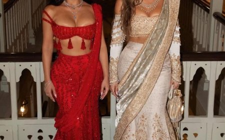 Kardashian sisters dolled up in sarees for the Ambani wedding