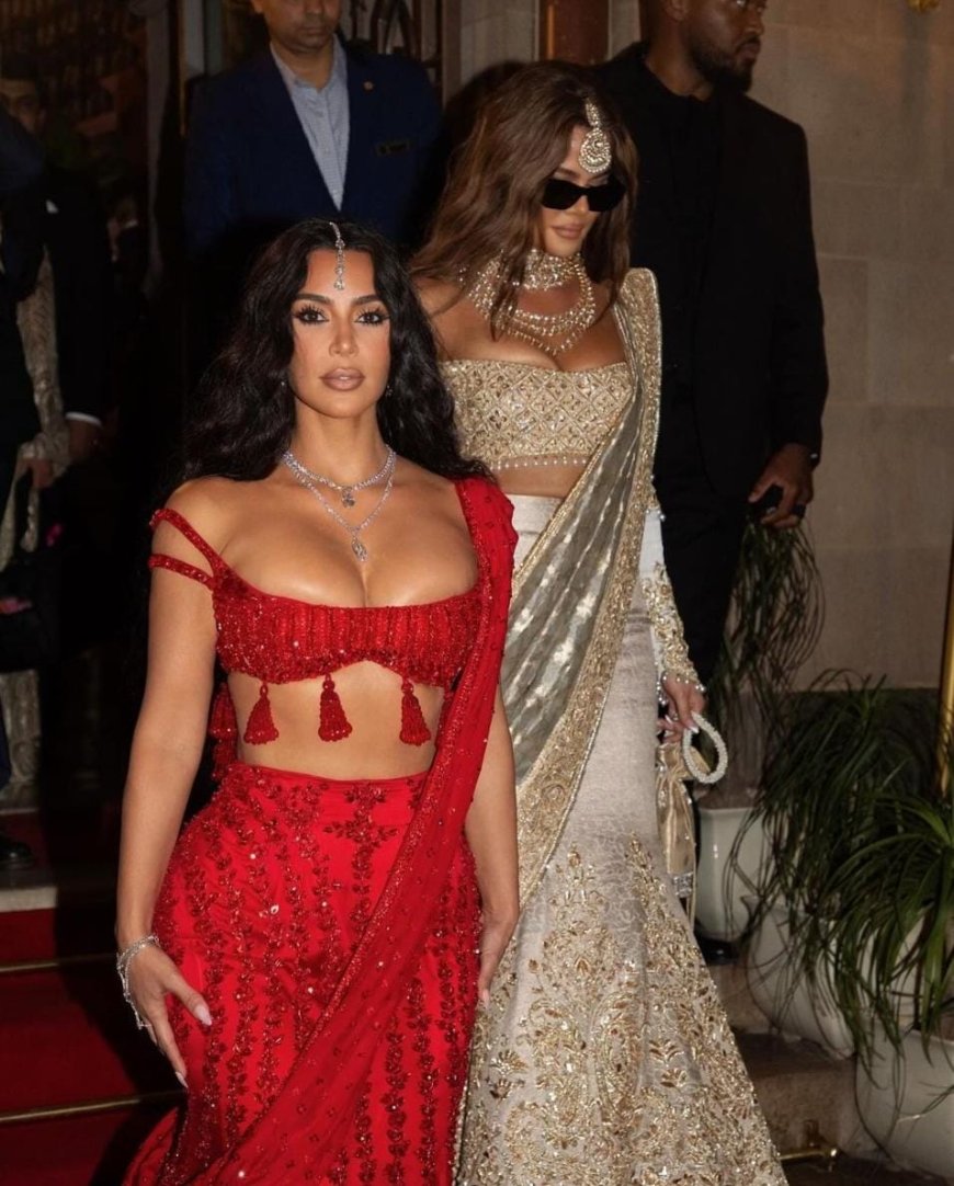 Kardashian sisters dolled up in sarees for the Ambani wedding